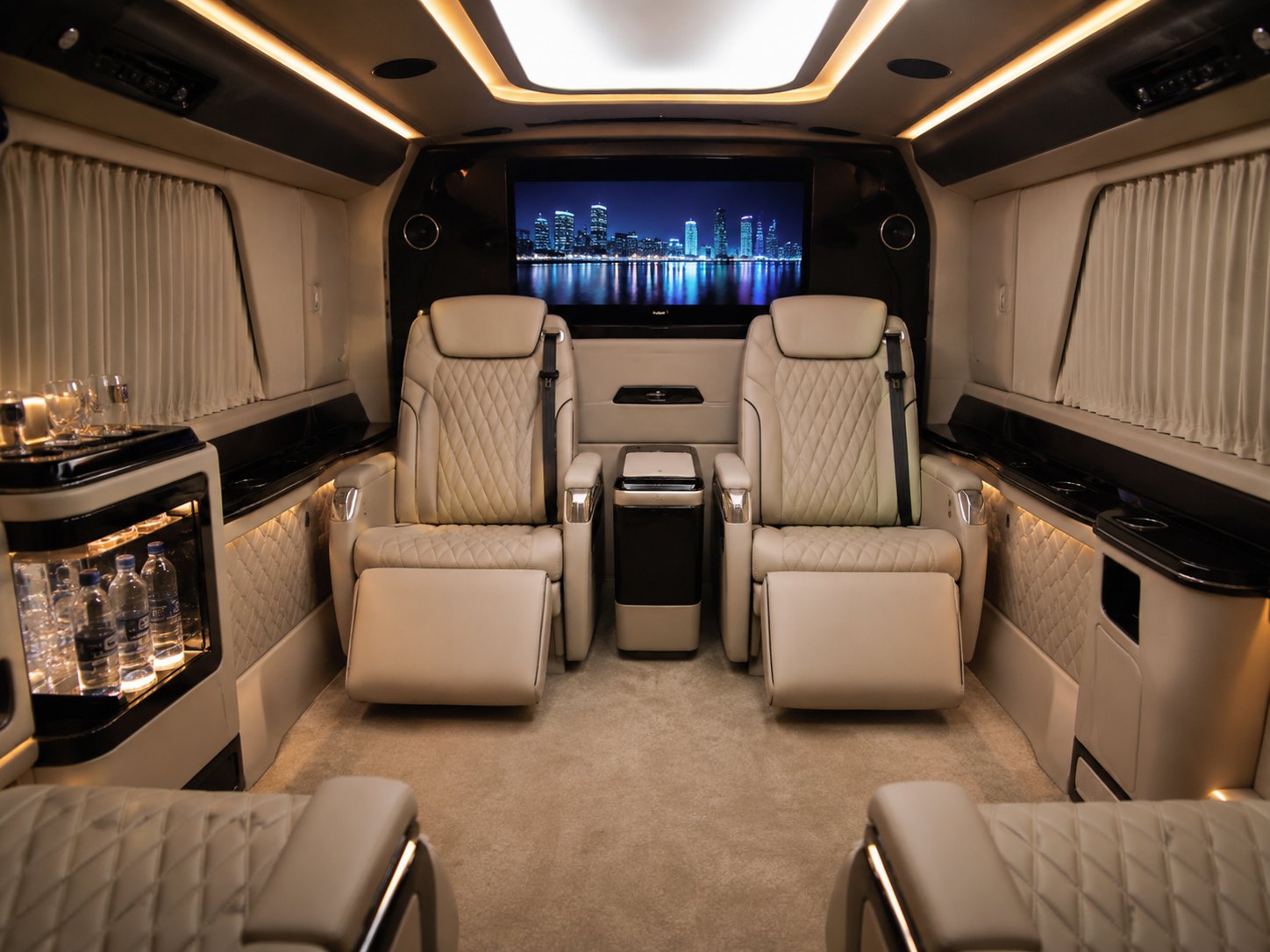 Luxury VIP transfer van interior
